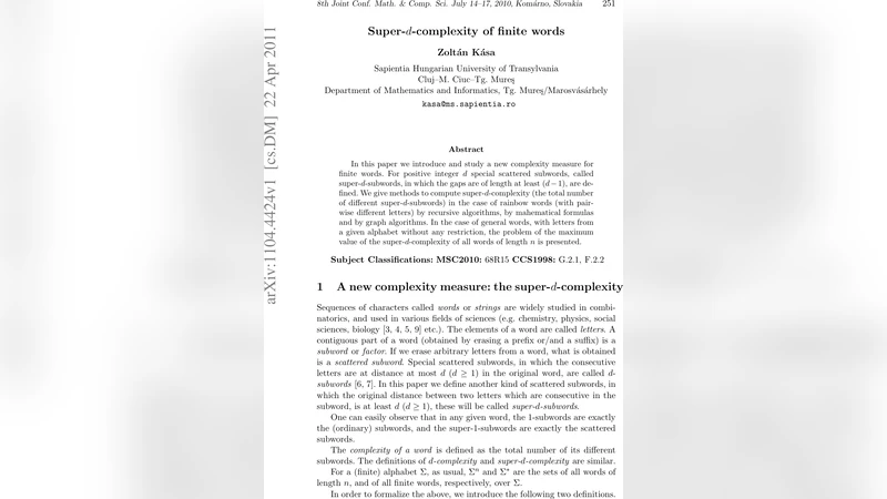 Super-d-complexity of finite words