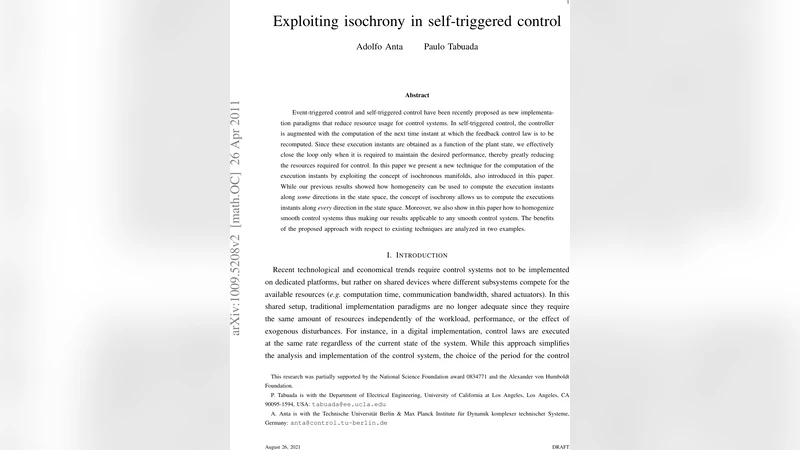 Exploiting isochrony in self-triggered control