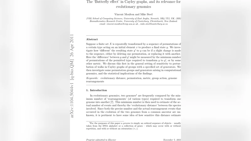 The Butterfly effect in Cayley graphs, and its relevance for   evolutionary genomics