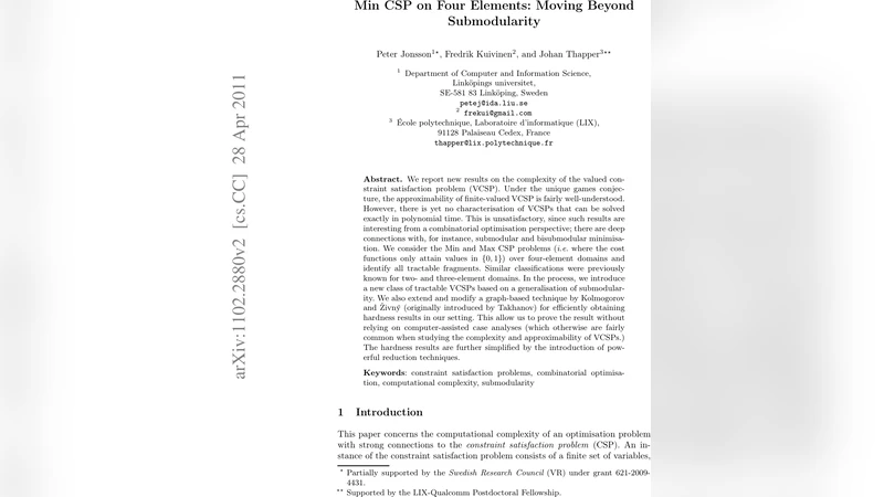 Min CSP on Four Elements: Moving Beyond Submodularity