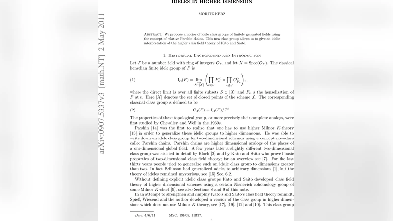 Ideles in higher dimension