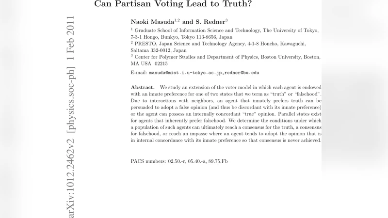 Can Partisan Voting Lead to Truth?