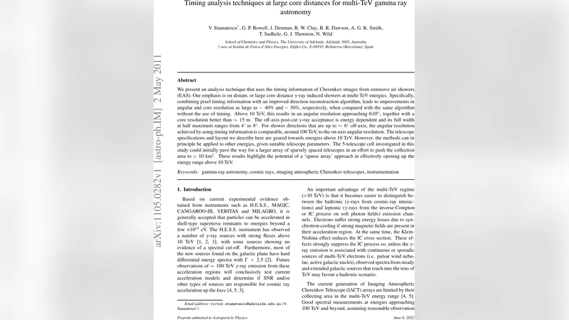 Timing analysis techniques at large core distances for multi-TeV gamma   ray astronomy