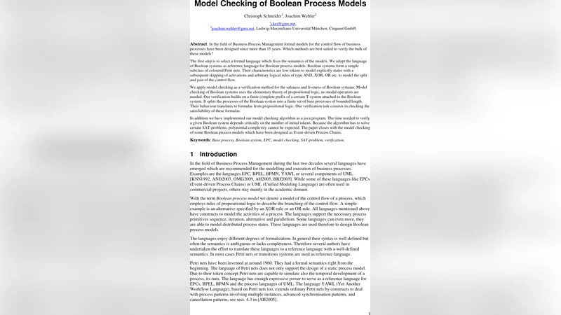 Model Checking of Boolean Process Models