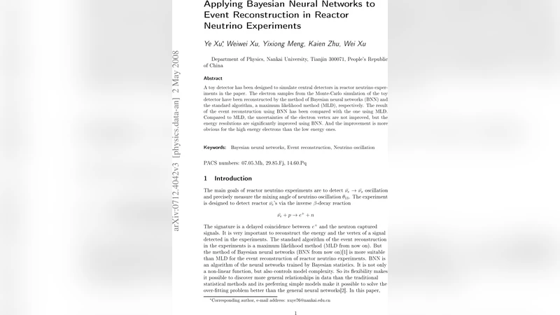 Applying Bayesian Neural Networks to Event Reconstruction in Reactor   Neutrino Experiments