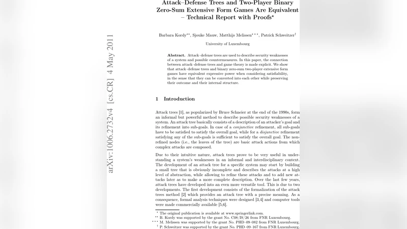 Attack--Defense Trees and Two-Player Binary Zero-Sum Extensive Form   Games Are Equivalent - Technical Report with Proofs