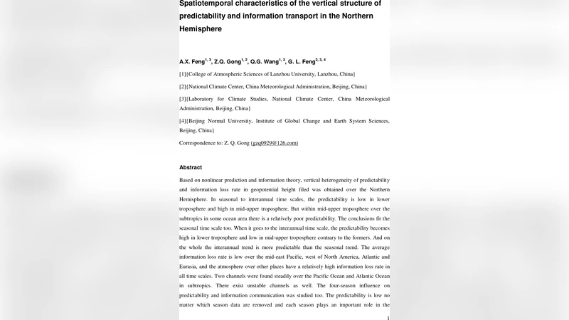 Spatiotemporal characteristics of the vertical structure of   predictability and information transport in Northern Hemisphere