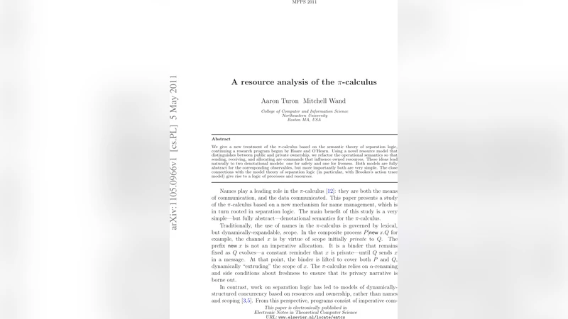 A resource analysis of the pi-calculus