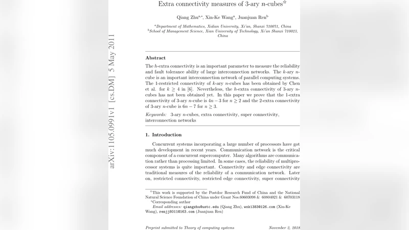 Extra connectivity measures of 3-ary n-cubes