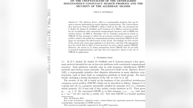 On the cryptanalysis of the generalized simultaneous conjugacy search   problem and the security of the Algebraic Eraser