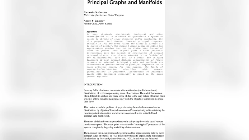 Principal Graphs and Manifolds