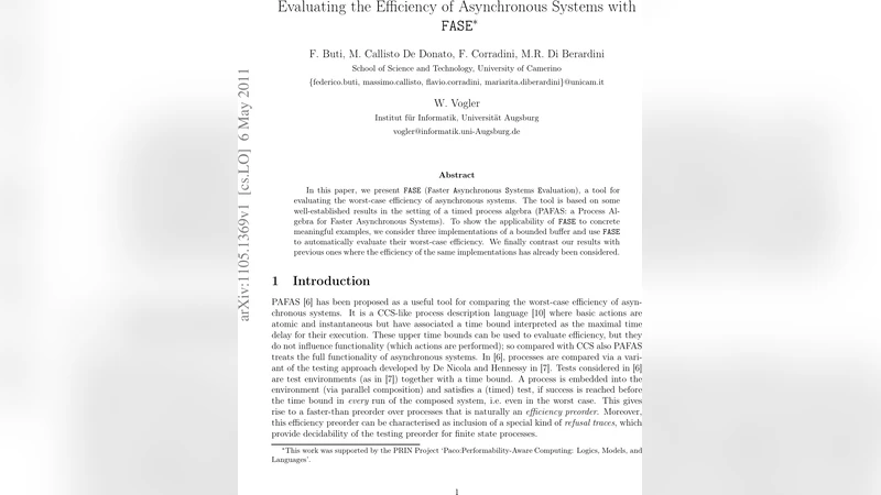 Evaluating the Efficiency of Asynchronous Systems with FASE