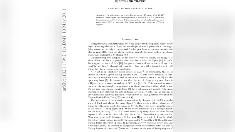 Pi01 sets and tilings