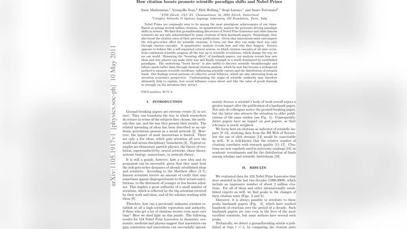 How citation boosts promote scientific paradigm shifts and Nobel Prizes