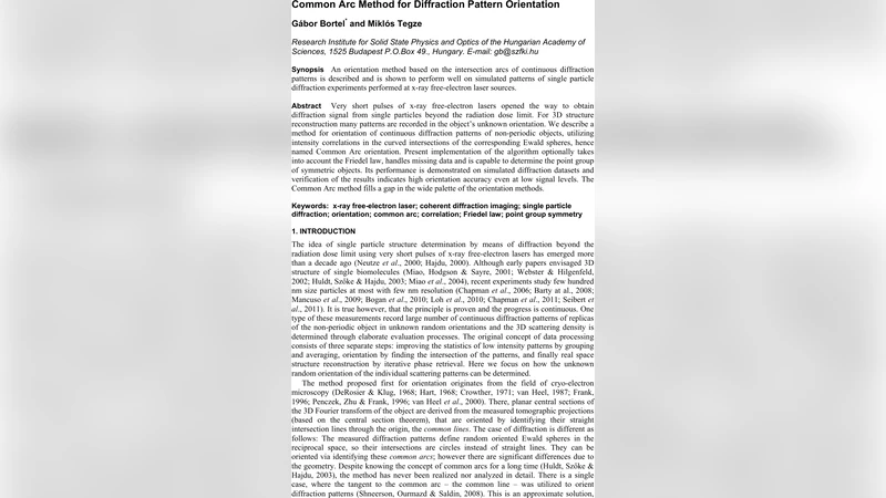 Common Arc Method for Diffraction Pattern Orientation