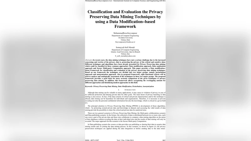 Classification and Evaluation the Privacy Preserving Data Mining   Techniques by using a Data Modification-based Framework