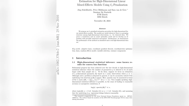 Estimation for High-Dimensional Linear Mixed-Effects Models Using   $ell_1$-Penalization
