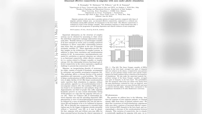 Abnormal effective connectivity in migraine with aura under photic   stimulation