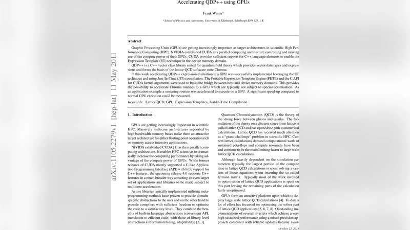 Accelerating QDP++ using GPUs