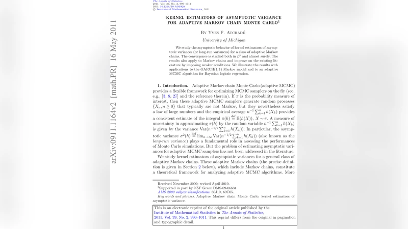 Kernel estimators of asymptotic variance for adaptive Markov chain Monte   Carlo