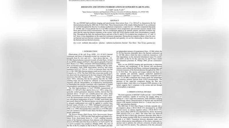 RHESSI Line and Continuum Observations of Super-hot Flare Plasma