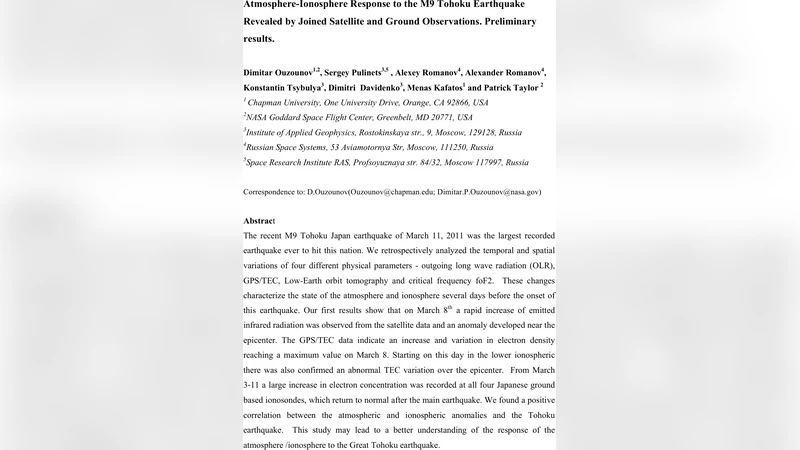 Atmosphere-Ionosphere Response to the M9 Tohoku Earthquake Revealed by   Joined Satellite and Ground Observations. Preliminary results