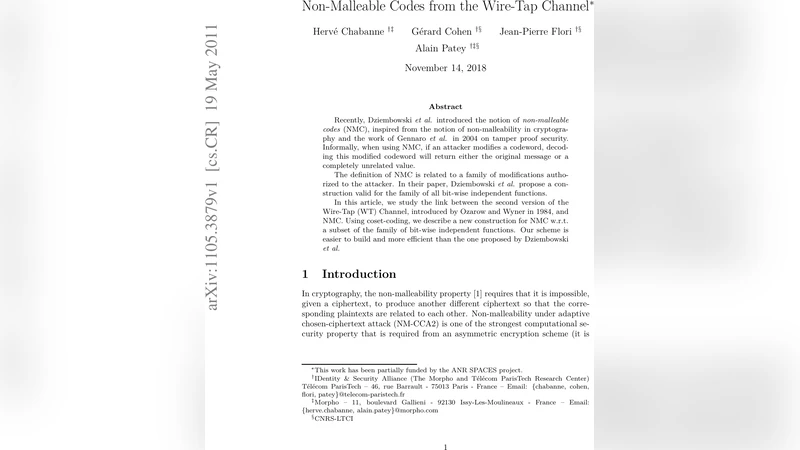 Non-Malleable Codes from the Wire-Tap Channel