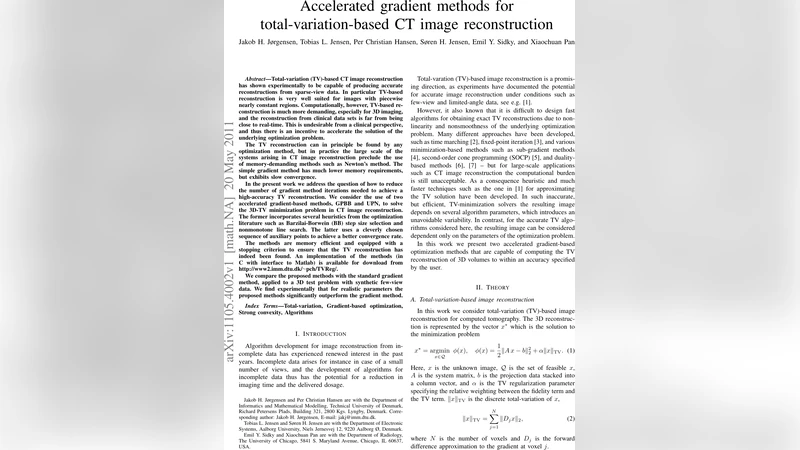 Accelerated gradient methods for total-variation-based CT image   reconstruction