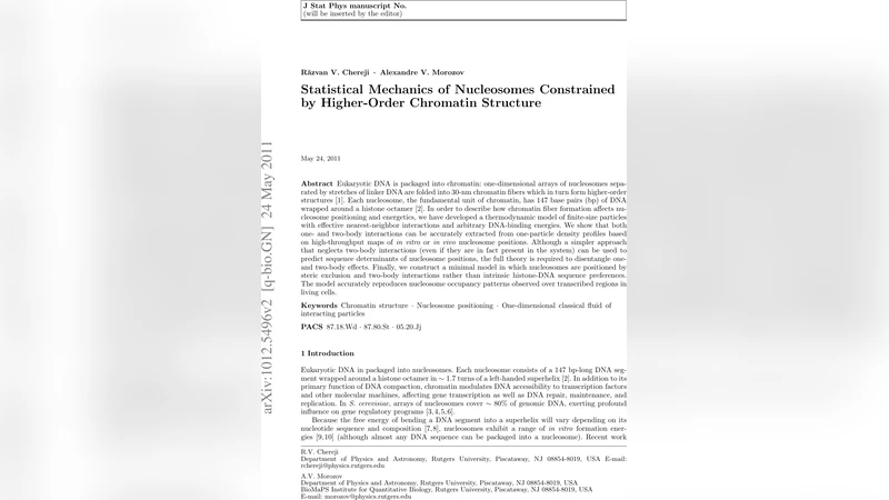 Statistical Mechanics of Nucleosomes Constrained by Higher-Order   Chromatin Structure