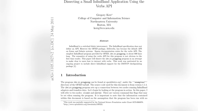 Dissecting a Small InfiniBand Application Using the Verbs API