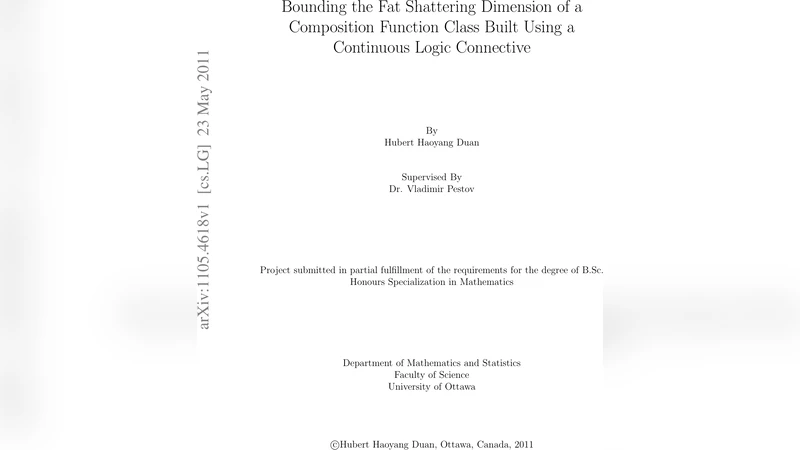 Bounding the Fat Shattering Dimension of a Composition Function Class   Built Using a Continuous Logic Connective