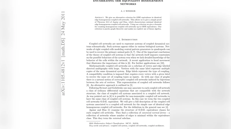 Enumerating ODE Equivalent Homogeneous Networks