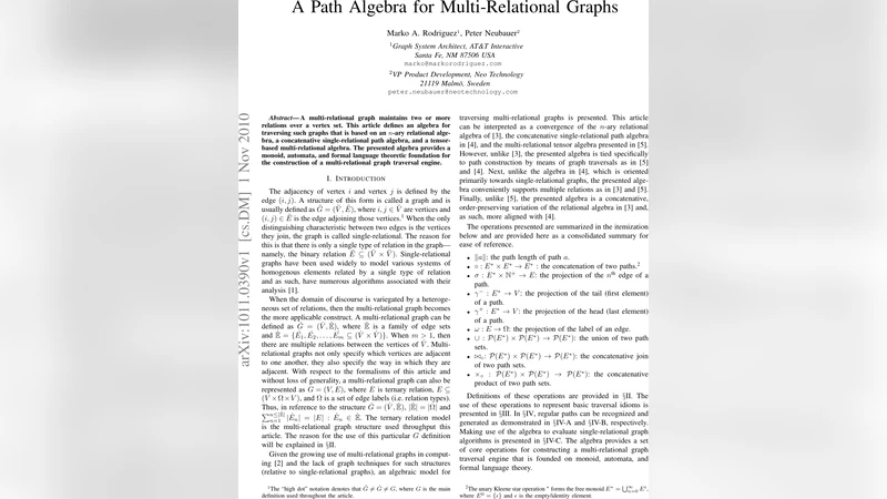 A Path Algebra for Multi-Relational Graphs