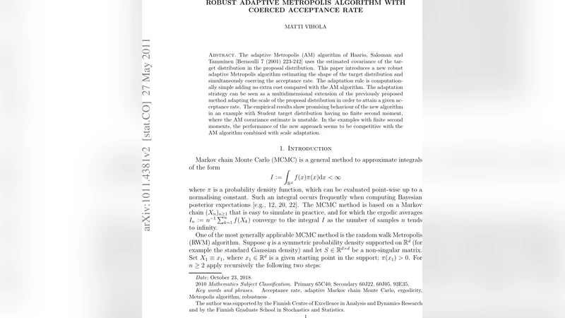 Robust adaptive Metropolis algorithm with coerced acceptance rate
