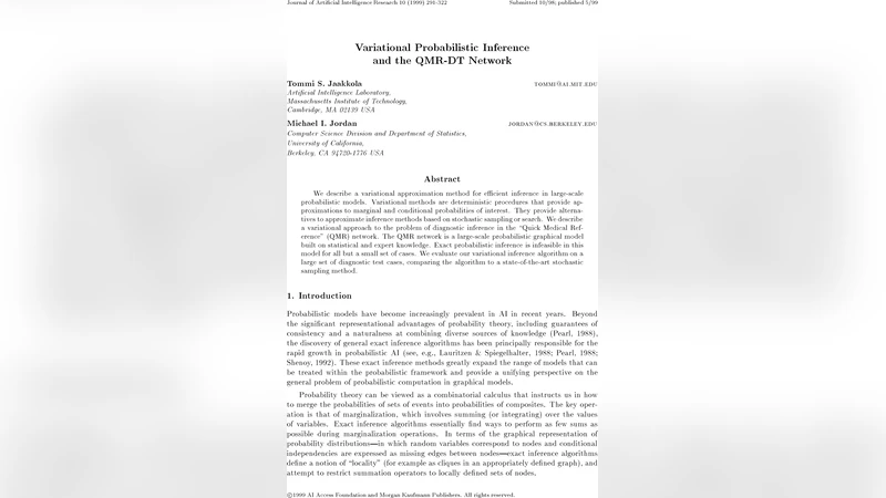 Variational Probabilistic Inference and the QMR-DT Network