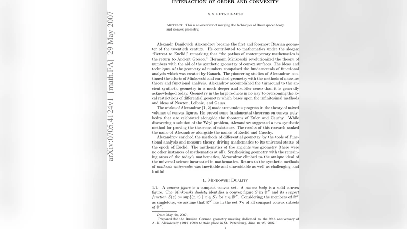 Interaction of Order and Convexity