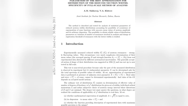 Parameters of the best approximation for distribution of the reduced   neutron widths. Specificity of full-scale method of analysis