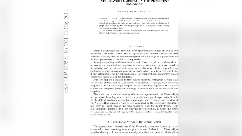 Interleaved computation for persistent homology