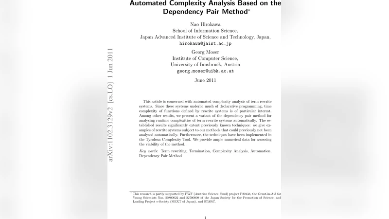 Automated Complexity Analysis Based on the Dependency Pair Method