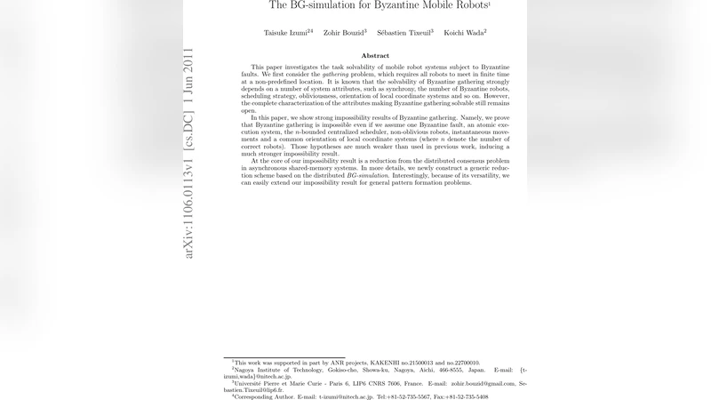 The BG-simulation for Byzantine Mobile Robots