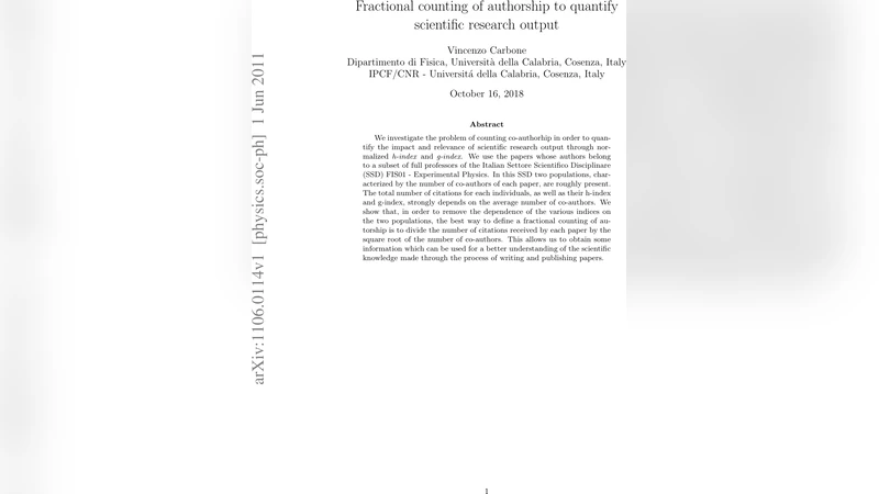 Fractional counting of authorship to quantify scientific research output
