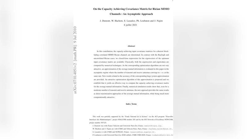 On the capacity achieving covariance matrix for Rician MIMO channels: an   asymptotic approach