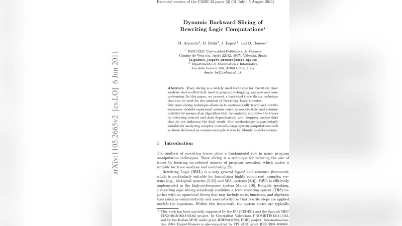 Dynamic Backward Slicing of Rewriting Logic Computations