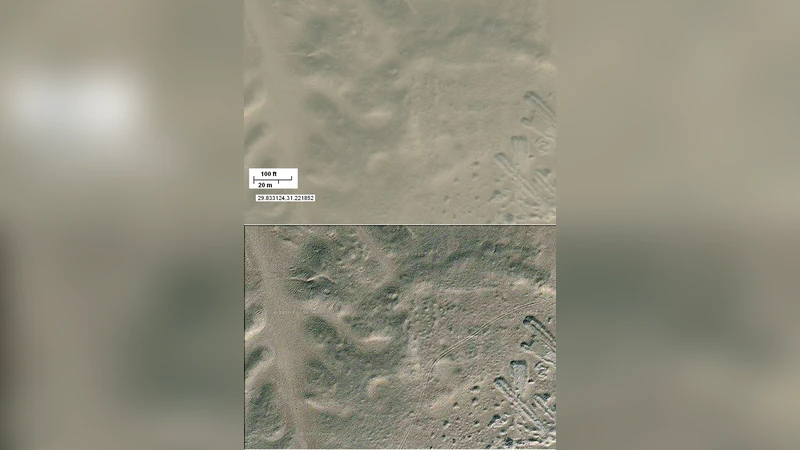 The cradle of pyramids in satellite images