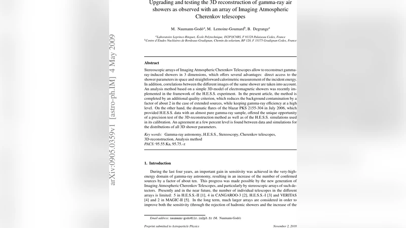 Upgrading and testing the 3D reconstruction of gamma-ray air showers as   observed with an array of Imaging Atmospheric Cherenkov telescopes