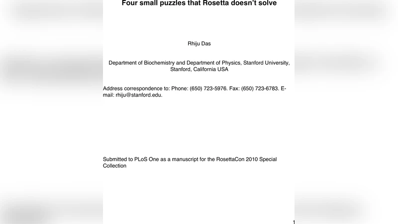 Four small puzzles that Rosetta doesnt solve