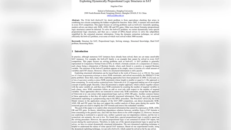 Exploiting Dynamically Propositional Logic Structures in SAT