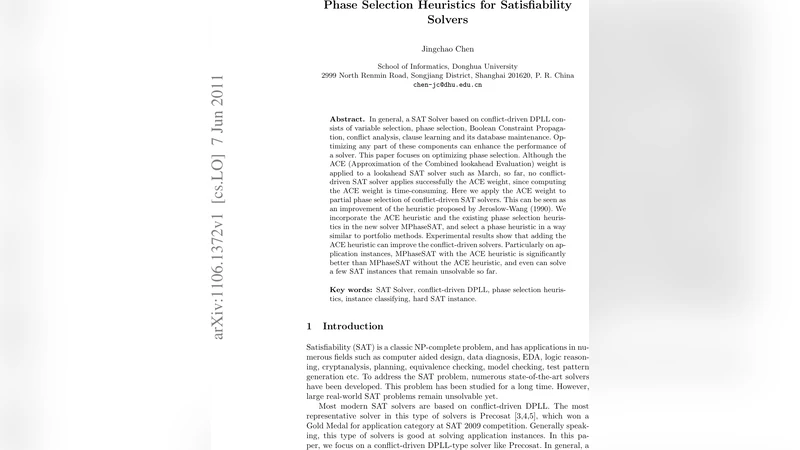 Phase Selection Heuristics for Satisfiability Solvers