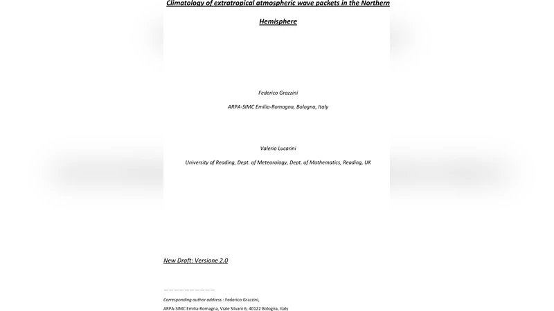 Climatology of extratropical atmospheric wave packets in the northern   hemisphere