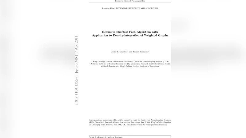 Recursive Shortest Path Algorithm with Application to   Density-integration of Weighted Graphs